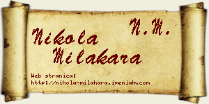Nikola Milakara vizit kartica